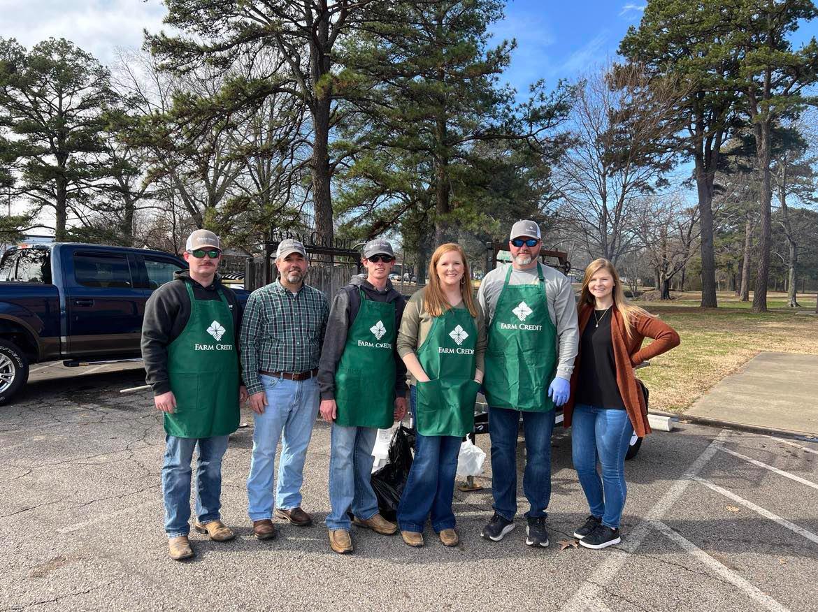 Six people in aprons