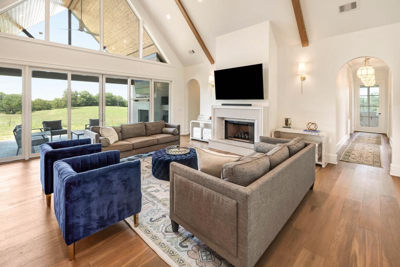 The open-concept kitchen and living room were designed to be the heart of the home. 