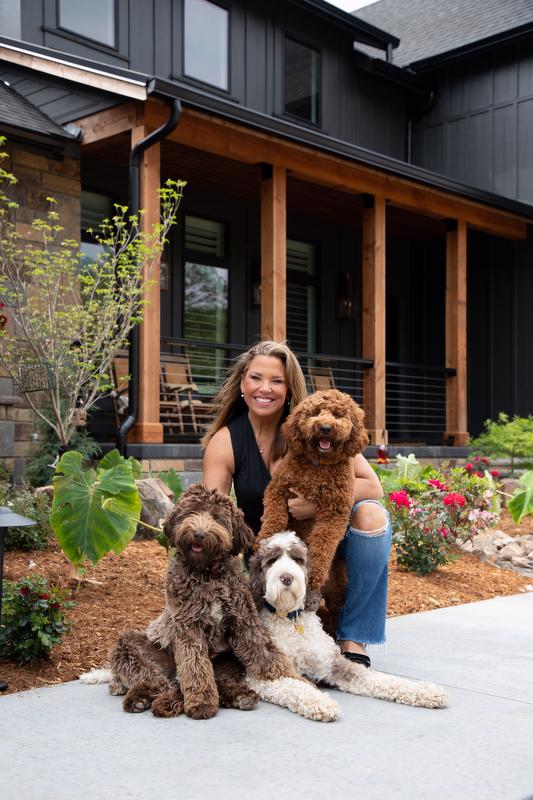 Keri Blevins and her 3 labaradoodles