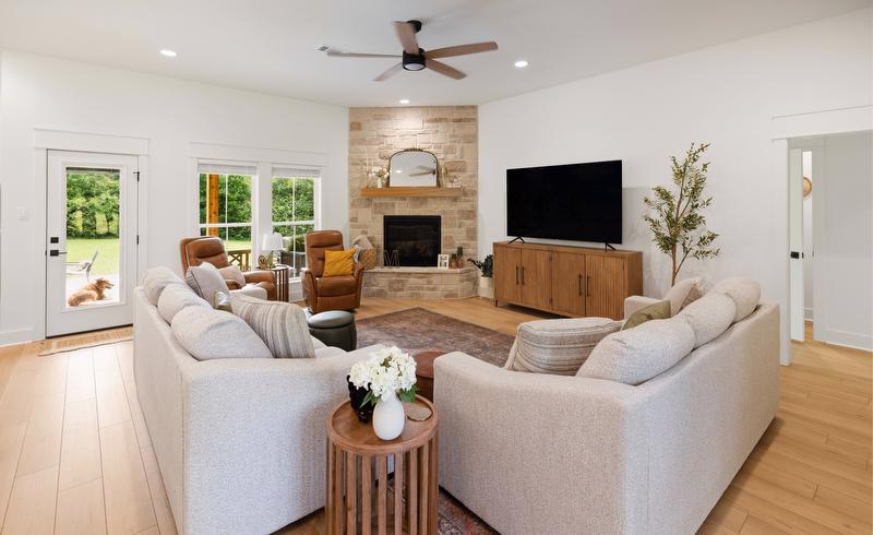  The open living area was designed to keep the family connected, even when everyone is doing something different. 