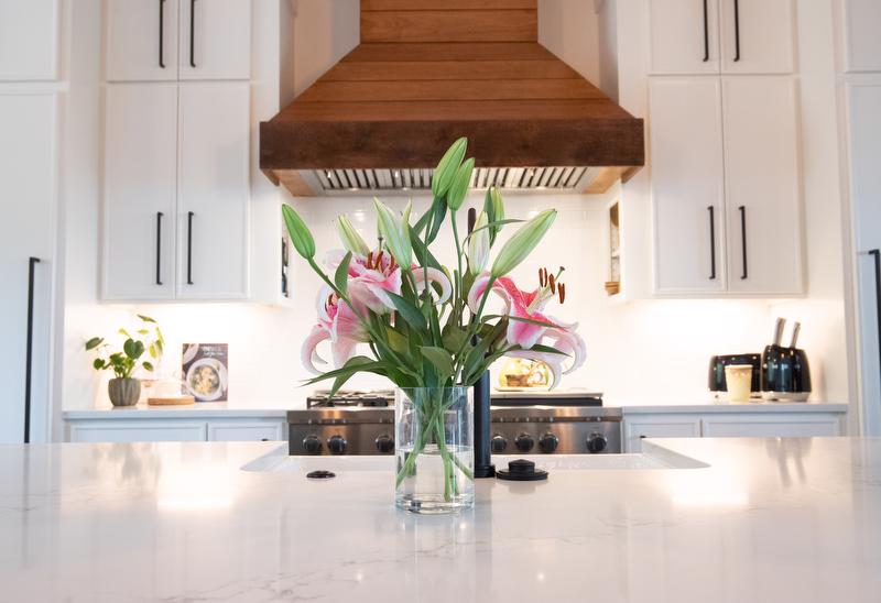 Flowers on counter