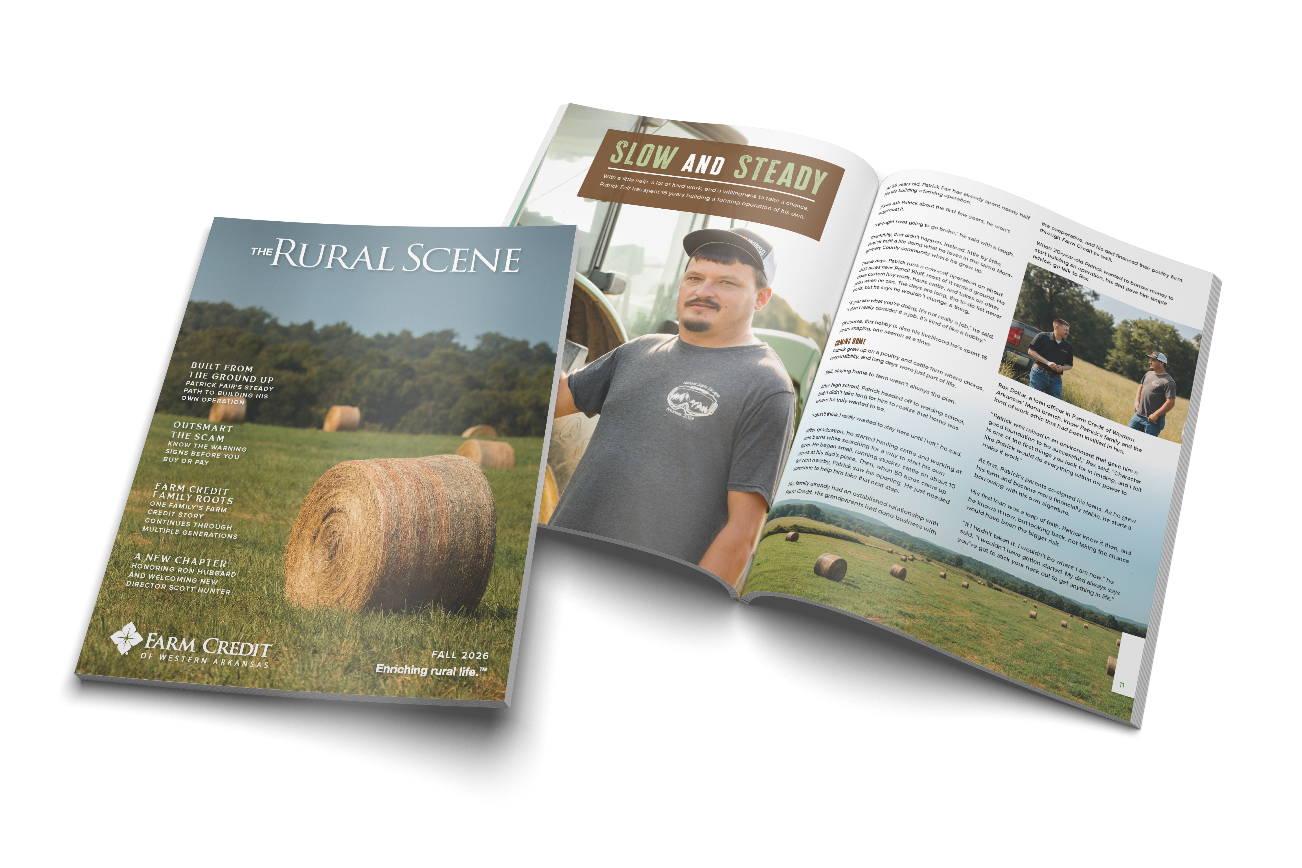 Mockup of front cover and main story summer magazine