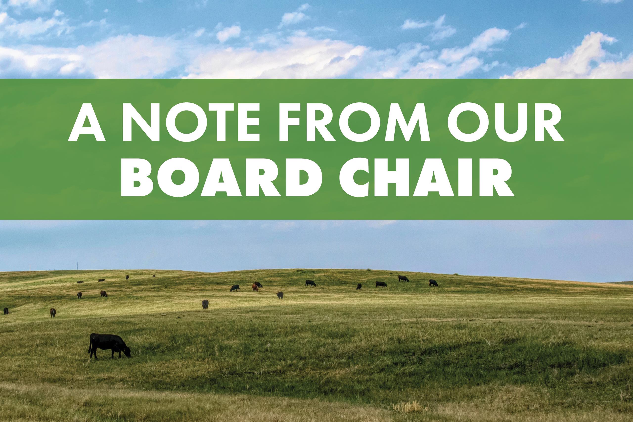 A note from our board chair