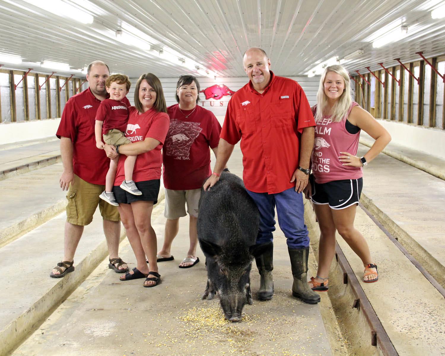 The Stokes Family inside Tusk's Barn